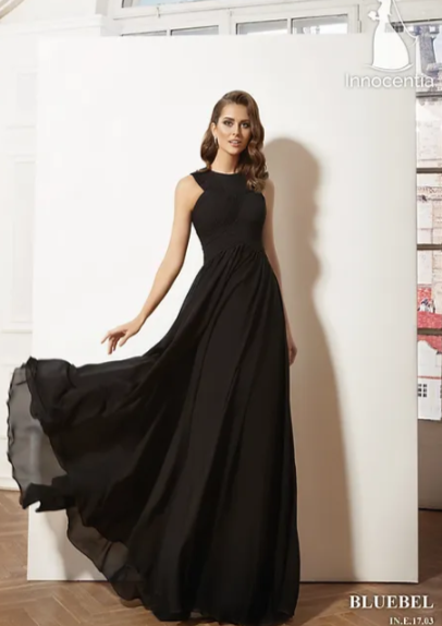 Bluebell black chiffon maxi dress