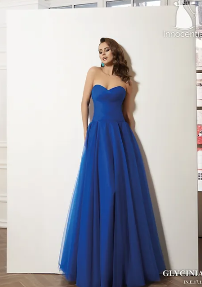 Glycinia bright deep blue maxi dress