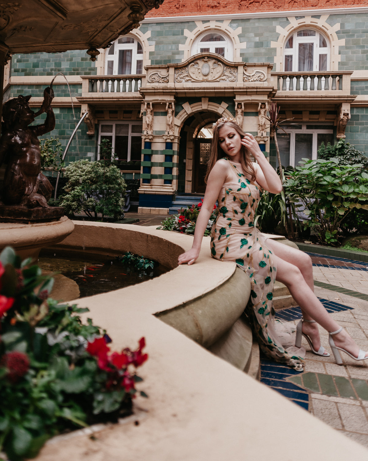 The Green Rose beaded dress