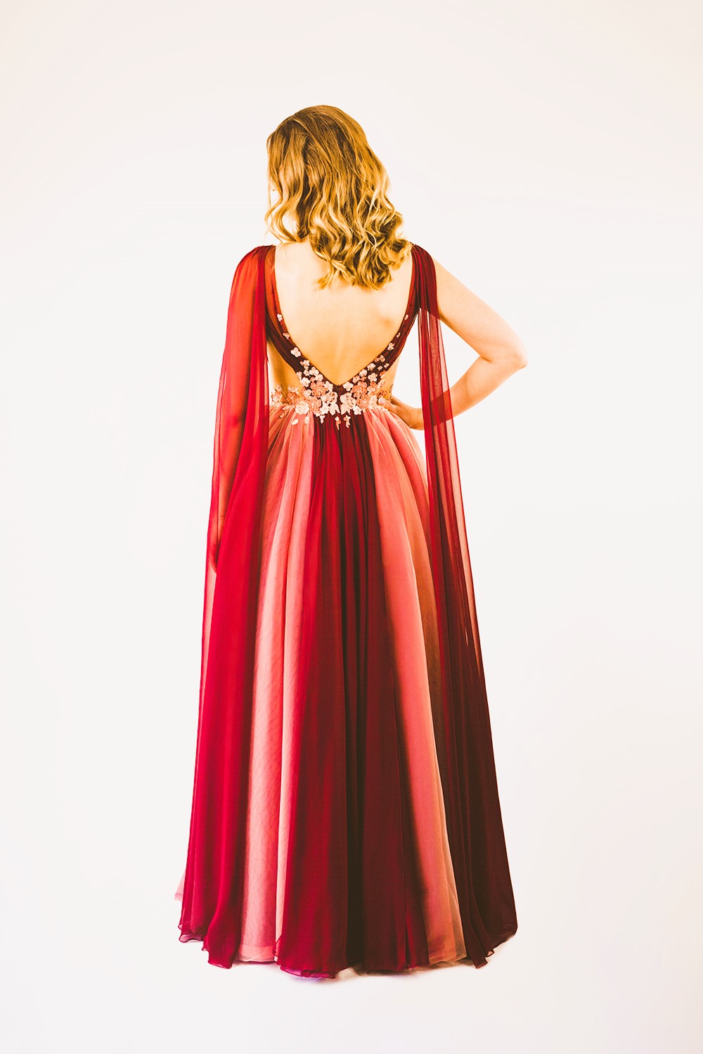 Queen of Burgundy chiffon dress