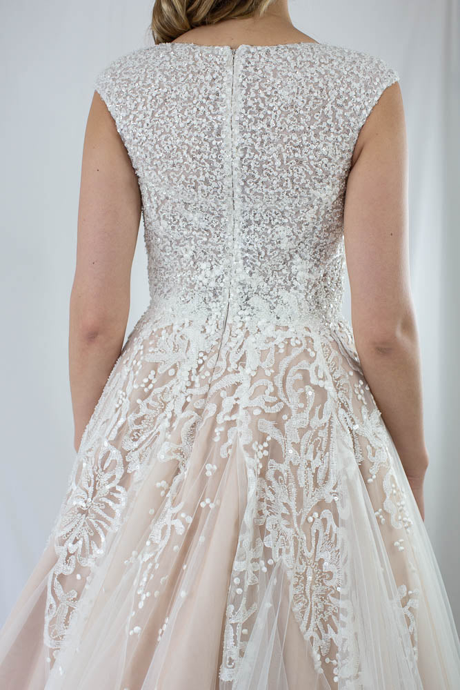 Simonetta wedding dress with lace detail