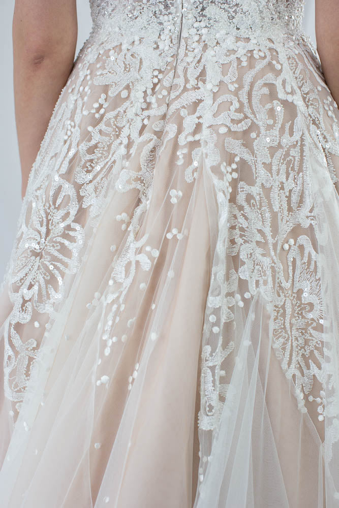 Simonetta wedding dress with lace detail