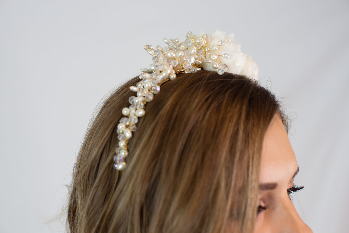 Royal roses and pearls tiara