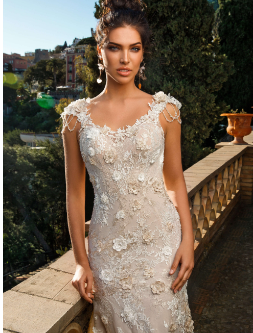 Francesca wedding dress with flowers