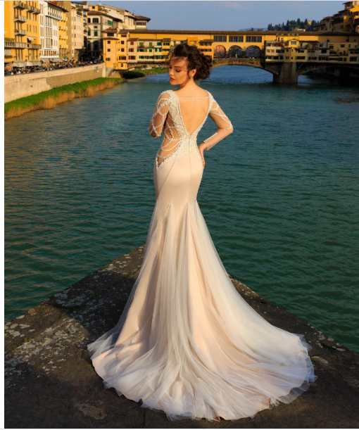 Giovanna cutout wedding dress with gems