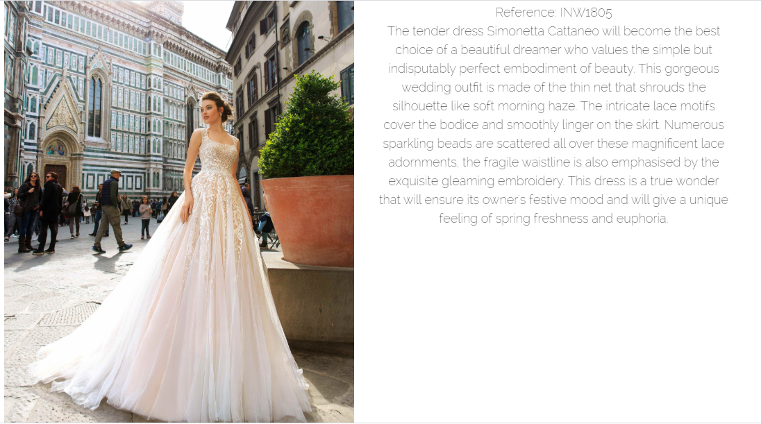 Simonetta wedding dress with lace detail