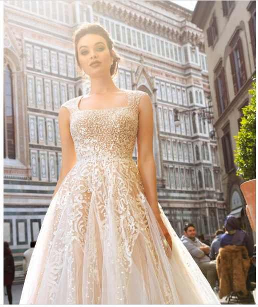 Simonetta wedding dress with lace detail